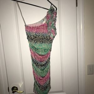 One Shoulder Ruffled Dress